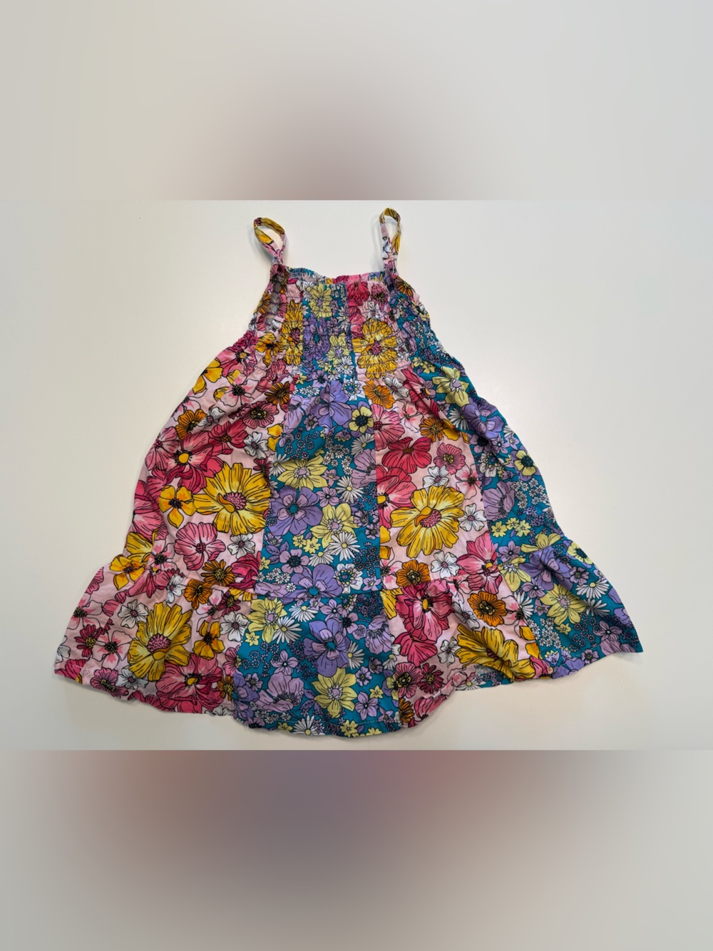 Penelope Mack Floral Smocked Sundress in Pink, Yellow, Purple, Blue